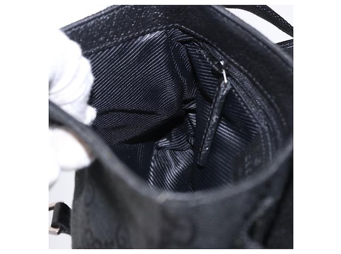 Marsupio GUCCI GG Canvas Nero Argento 92543 Auth 192704A - vista 20
