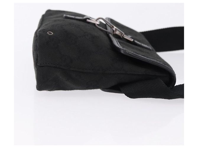 Marsupio GUCCI GG Canvas Nero Argento 92543 Auth 192704A - vista 3