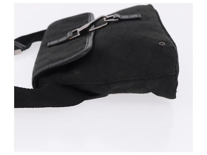Marsupio GUCCI GG Canvas Nero Argento 92543 Auth 192704A - vista 4