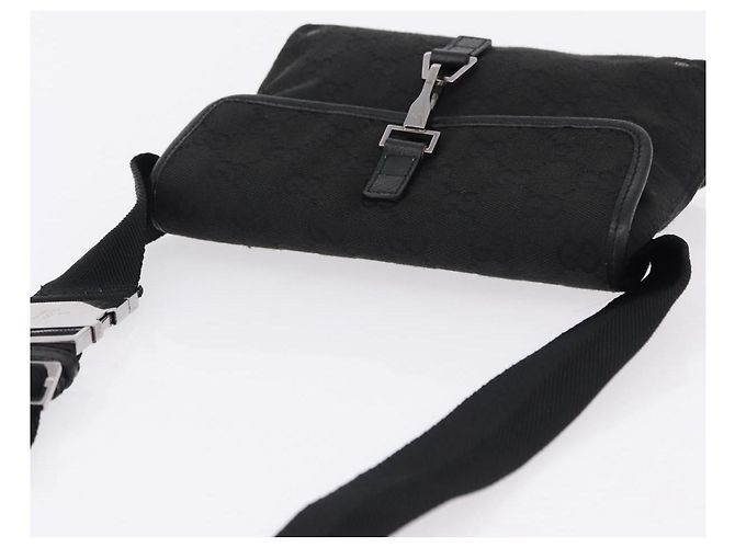 Marsupio GUCCI GG Canvas Nero Argento 92543 Auth 192704A - vista 6