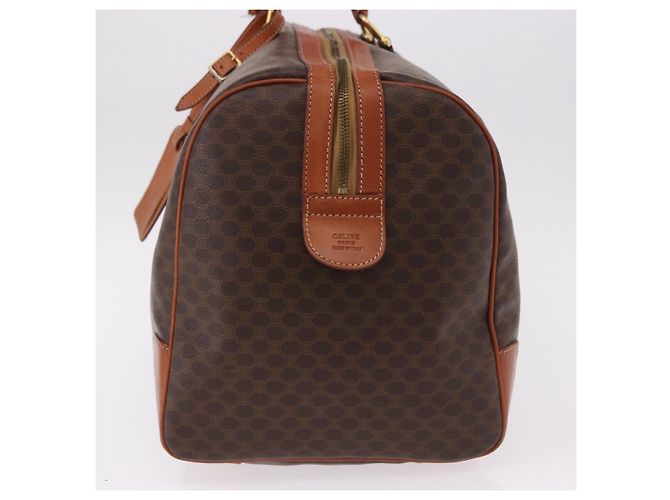 Céline CELINE Borsa Boston in Tela Macadam PVC Pelle Marrone Oro Auth fm5391 D'oro - vista 3
