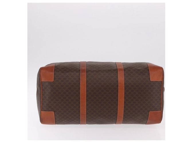 Céline CELINE Borsa Boston in Tela Macadam PVC Pelle Marrone Oro Auth fm5391 D'oro - vista 5