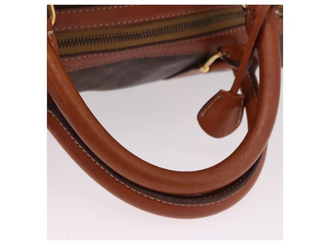 Céline CELINE Borsa Boston in Tela Macadam PVC Pelle Marrone Oro Auth fm5391 D'oro - vista 7