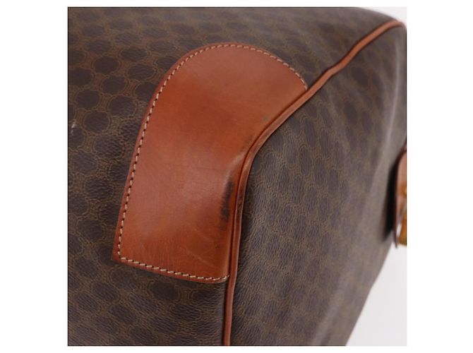 Céline CELINE Borsa Boston in Tela Macadam PVC Pelle Marrone Oro Auth fm5391 D'oro - vista 9