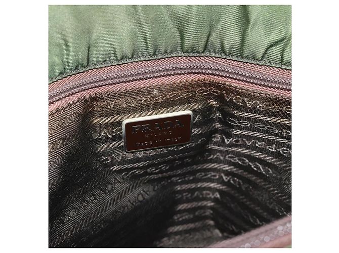 PRADA Nylon Tote Bag mit Kunststoffkette Grün Authentisch 192297 - Ansicht 18