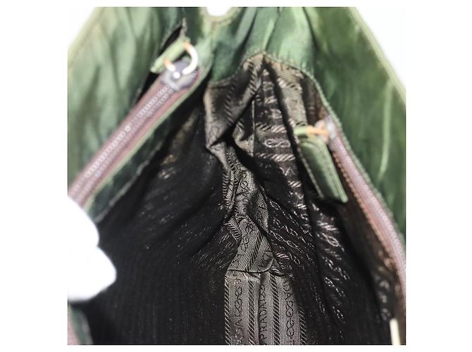 PRADA Nylon Tote Bag mit Kunststoffkette Grün Authentisch 192297 - Ansicht 20