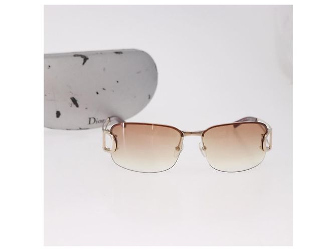 Occhiali da Sole Christian Dior DIORLY Metallo Marrone Oro Auth SW2601V D'oro - vista 12