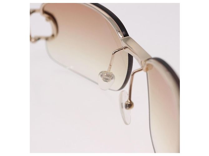 Occhiali da Sole Christian Dior DIORLY Metallo Marrone Oro Auth SW2601V D'oro - vista 8