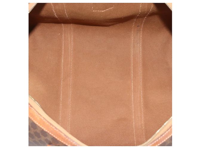 Céline Borsa Boston CELINE Macadam Canvas PVC Pelle 2 Set Marrone Oro Auth 190000 D'oro - vista 11