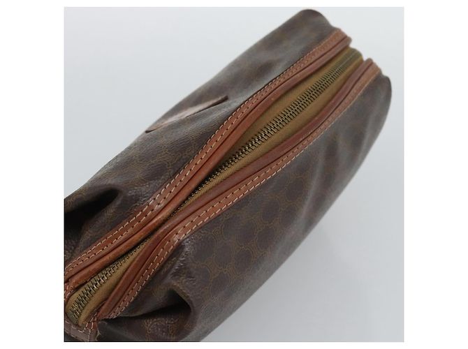 Céline Borsa Boston CELINE Macadam Canvas PVC Pelle 2 Set Marrone Oro Auth 190000 D'oro - vista 16