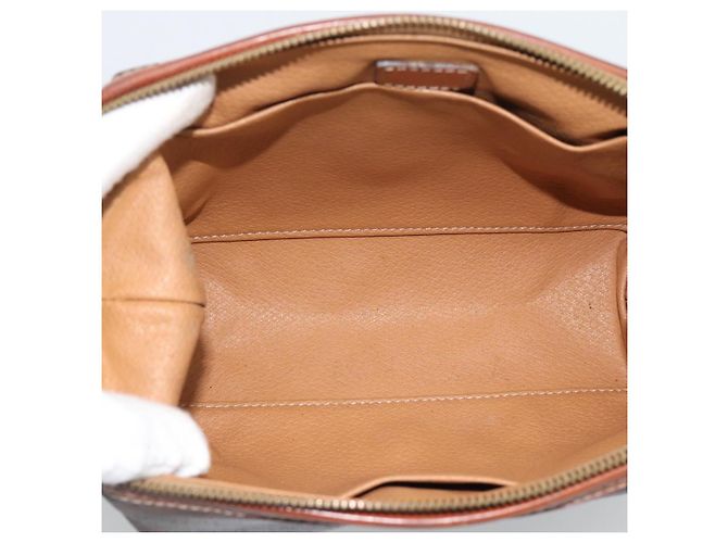 Céline Borsa Boston CELINE Macadam Canvas PVC Pelle 2 Set Marrone Oro Auth 190000 D'oro - vista 19