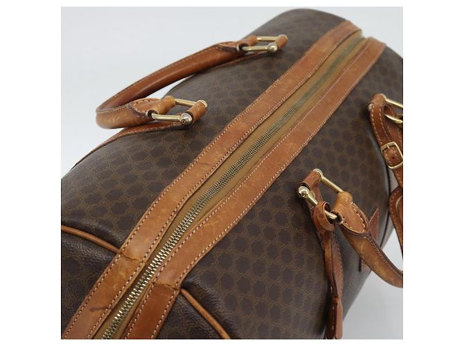 Céline Borsa Boston CELINE Macadam Canvas PVC Pelle 2 Set Marrone Oro Auth 190000 D'oro - vista 5