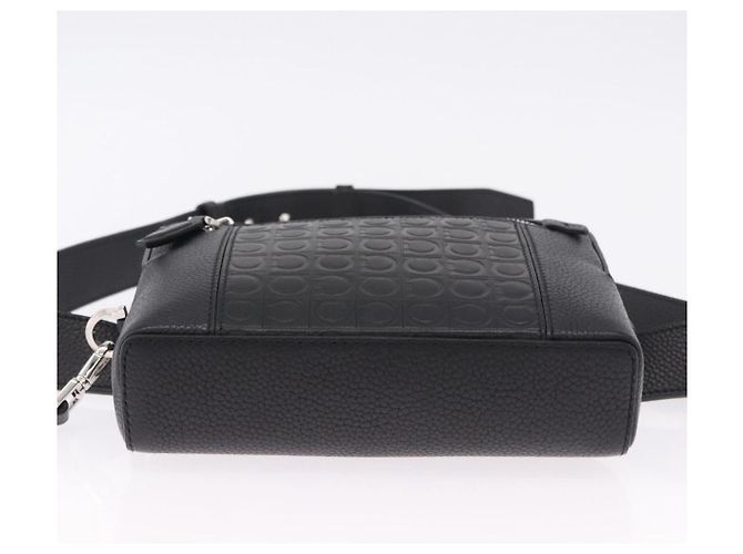 Marsupio Salvatore Ferragamo Gancini in pelle nero argento ka5295A - vista 5