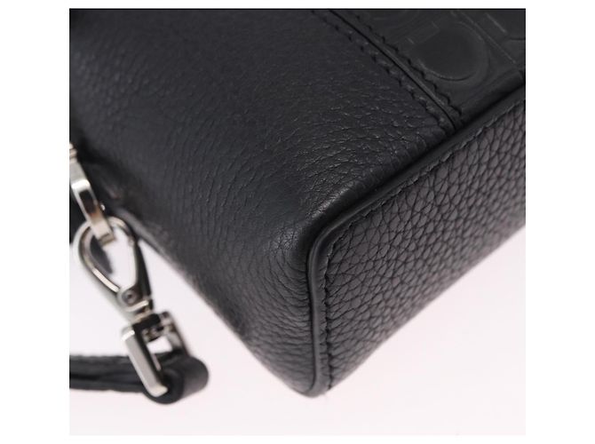 Marsupio Salvatore Ferragamo Gancini in pelle nero argento ka5295A - vista 9