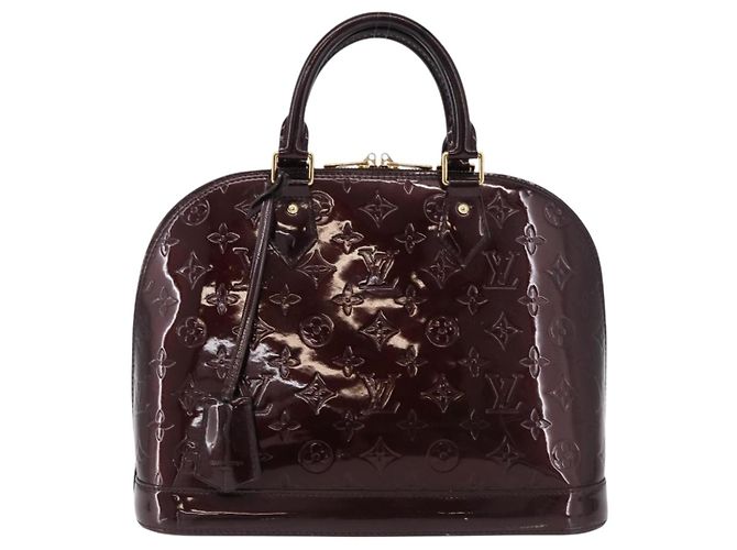 LOUIS VUITTON Borsa Monogram Vernis Alma GM Amarante M93595 LV Auth 191281 Bordò - vista 13