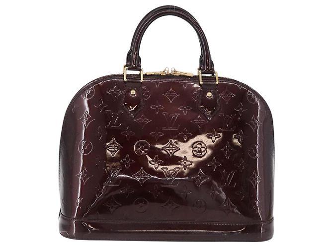 LOUIS VUITTON Borsa Monogram Vernis Alma GM Amarante M93595 LV Auth 191281 Bordò - vista 2