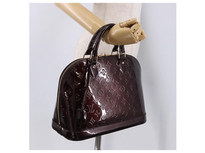 LOUIS VUITTON Borsa Monogram Vernis Alma GM Amarante M93595 LV Auth 191281 Bordò - vista 23