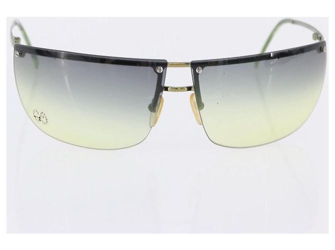 Occhiali da Sole GUCCI Metallo Plastica 3 Set Black Gold Green Auth SW2626 Nero D'oro Verde - vista 2