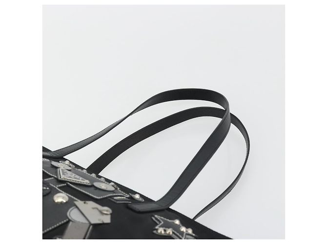 PRADA Robot Tote Bag Nylon Schwarz Silber Auth SW2635M - Ansicht 14