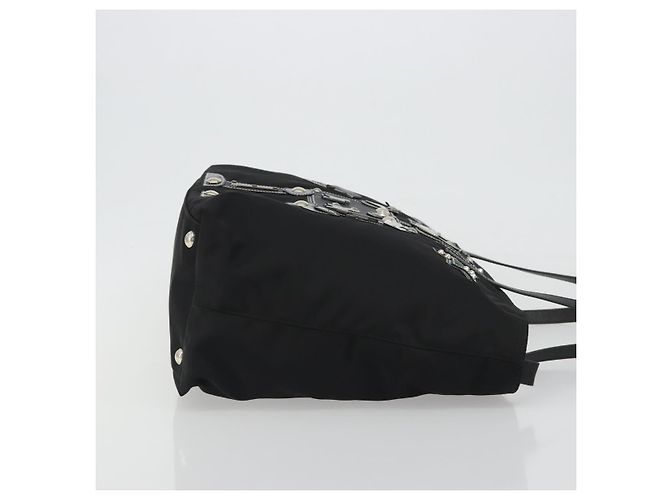 PRADA Robot Tote Bag Nylon Schwarz Silber Auth SW2635M - Ansicht 3