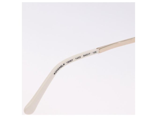 Gafas de sol CHANEL plástico Blanco CC Auth ka5239 - vista 11