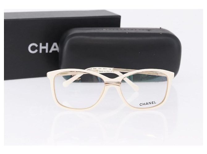 Gafas de sol CHANEL plástico Blanco CC Auth ka5239 - vista 12