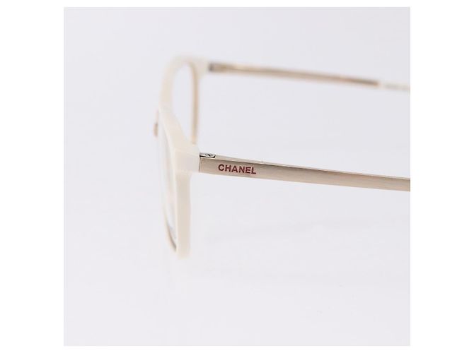 Gafas de sol CHANEL plástico Blanco CC Auth ka5239 - vista 8