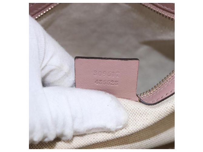 GUCCI Micro GG Canvas Hand Bag Patent leather 2way Pink Gold 309617 Auth BA14304 Golden - view 12
