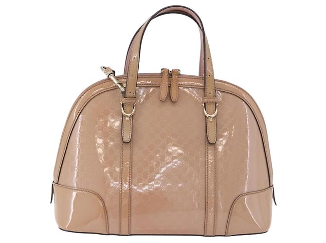 GUCCI Micro GG Canvas Hand Bag Patent leather 2way Pink Gold 309617 Auth BA14304 Golden - view 13