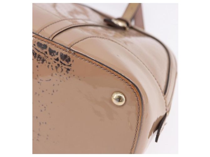 GUCCI Micro GG Canvas Hand Bag Patent leather 2way Pink Gold 309617 Auth BA14304 Golden - view 16