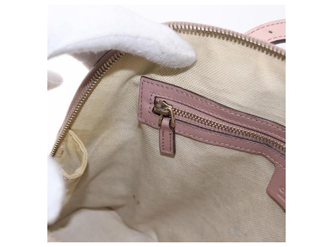 GUCCI Micro GG Canvas Hand Bag Patent leather 2way Pink Gold 309617 Auth BA14304 Golden - view 23