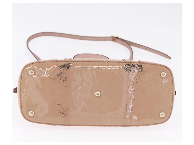 GUCCI Micro GG Canvas Hand Bag Patent leather 2way Pink Gold 309617 Auth BA14304 Golden - view 5