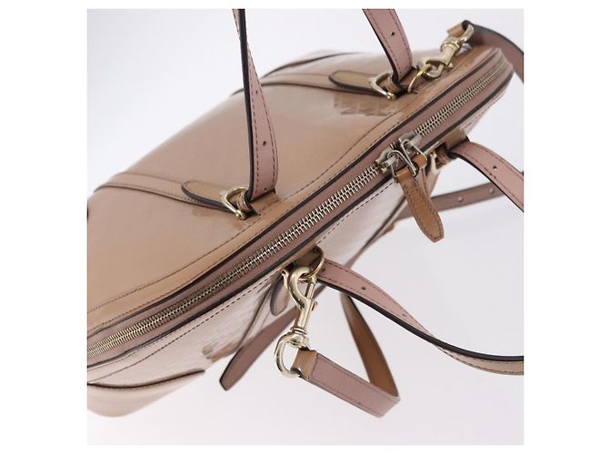 GUCCI Micro GG Canvas Hand Bag Patent leather 2way Pink Gold 309617 Auth BA14304 Golden - view 7