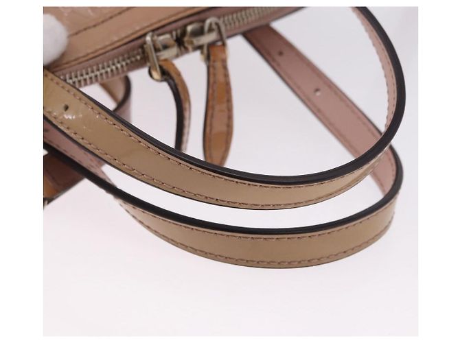 GUCCI Micro GG Canvas Hand Bag Patent leather 2way Pink Gold 309617 Auth BA14304 Golden - view 8