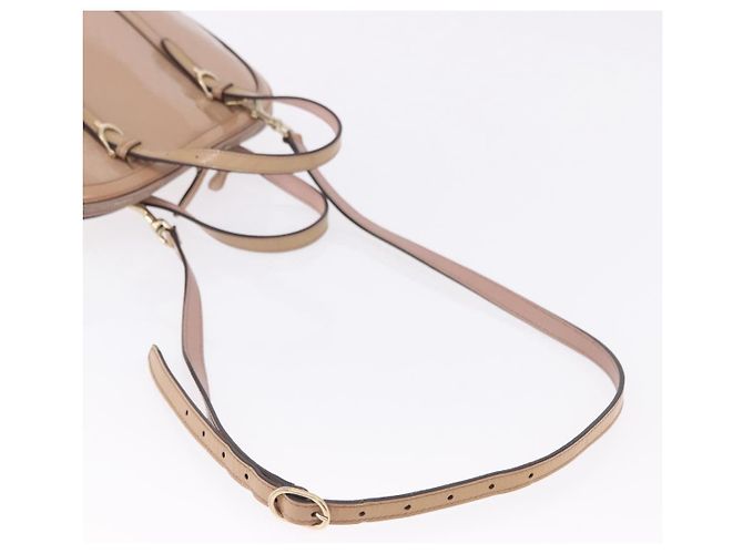 GUCCI Micro GG Canvas Hand Bag Patent leather 2way Pink Gold 309617 Auth BA14304 Golden - view 9