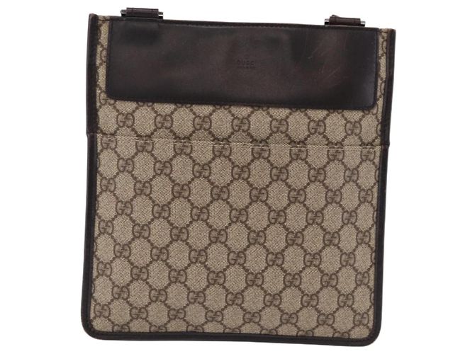 Borsa a Spalla GUCCI GG Supreme PVC Beige Argento 27639 Auth 191898 - vista 13