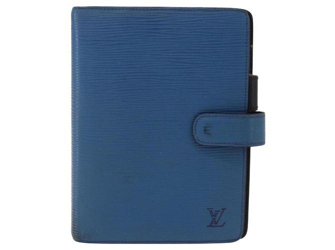 LOUIS VUITTON Epi Agenda MM Day Planner Cover Blue R20055 LV Auth bs36113 - vista 13