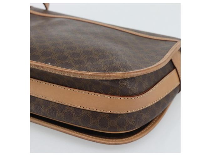 Céline Borsa a tracolla CELINE Macadam Canvas PVC Pelle Marrone Oro Auth ep15099 D'oro - vista 15