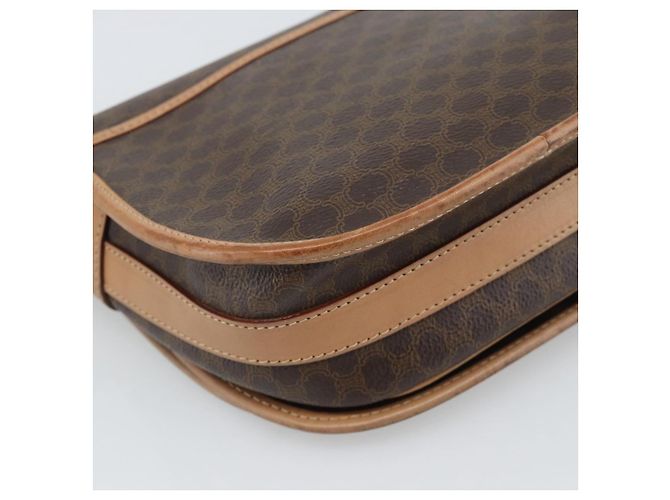 Céline Borsa a tracolla CELINE Macadam Canvas PVC Pelle Marrone Oro Auth ep15099 D'oro - vista 16