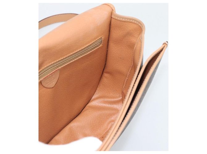 Céline Borsa a tracolla CELINE Macadam Canvas PVC Pelle Marrone Oro Auth ep15099 D'oro - vista 18