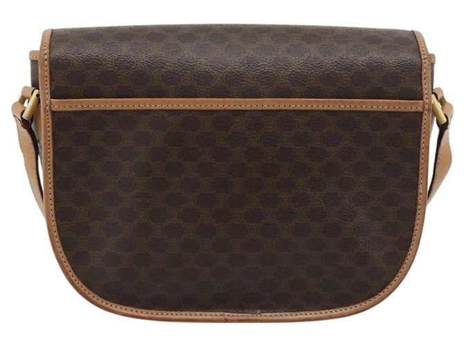 Céline Borsa a tracolla CELINE Macadam Canvas PVC Pelle Marrone Oro Auth ep15099 D'oro - vista 2