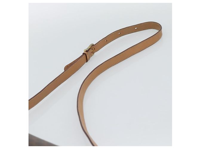 Céline Borsa a tracolla CELINE Macadam Canvas PVC Pelle Marrone Oro Auth ep15099 D'oro - vista 8