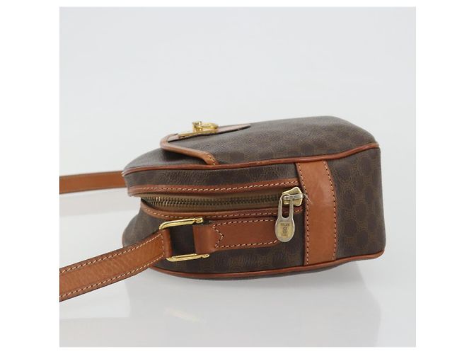 Céline Borsa a Spalla CELINE Macadam Canvas PVC Pelle Marrone Oro Auth BA14407A D'oro - vista 4