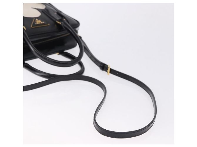 Borsa PRADA in pelle Saffiano 2way Nera Tonalità Oro Auth 192692A Nero - vista 8