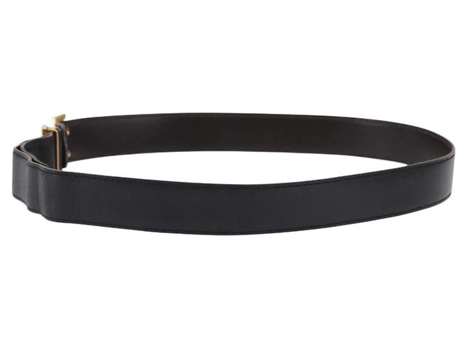 Hermès Cintura HERMES Constant H Leather 35" Black Gold Auth 192305 Nero D'oro - vista 3