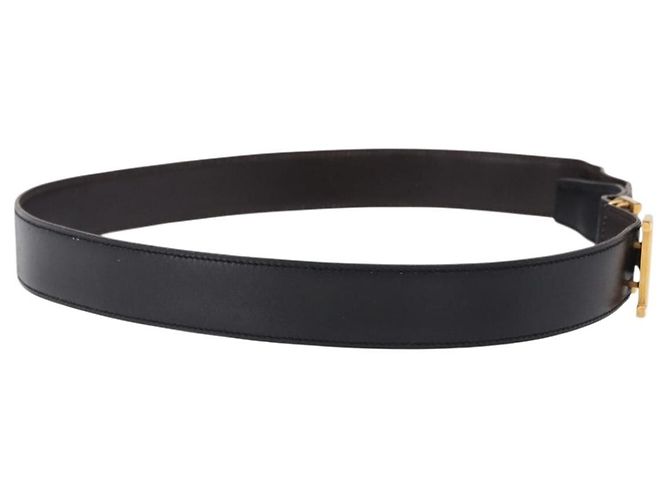 Hermès Cintura HERMES Constant H Leather 35" Black Gold Auth 192305 Nero D'oro - vista 4