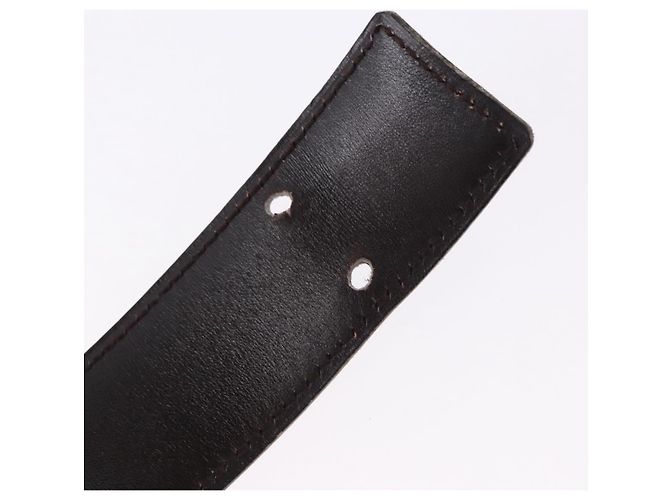 Hermès Cintura HERMES Constant H Leather 35" Black Gold Auth 192305 Nero D'oro - vista 8