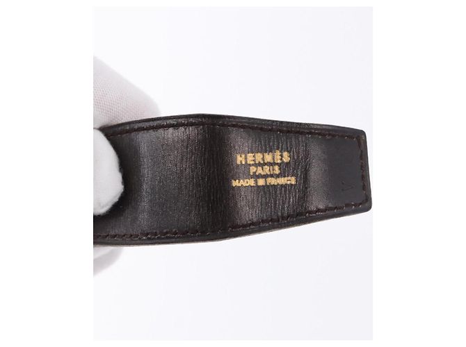 Hermès Cintura HERMES Constant H Leather 35" Black Gold Auth 192305 Nero D'oro - vista 9