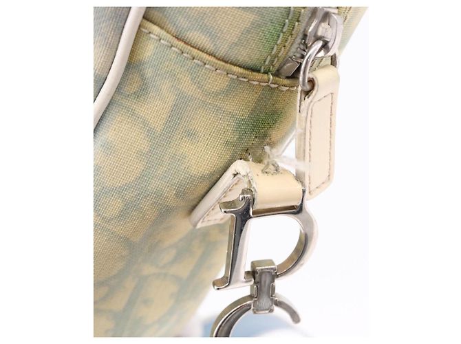 Sac à bandoulière Christian Dior Trotter Canvas PVC Bleu Clair Argent Auth BA14424 Argenté - vue 10
