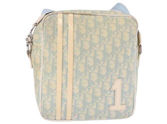Sac à bandoulière Christian Dior Trotter Canvas PVC Bleu Clair Argent Auth BA14424 Argenté - vue 13